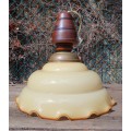 Vintage Soft Butter Yellow Plumpy Glass Ceiling Lamp