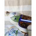 Vintage Large Erandi Tonala Hand Painted Pelican Bird Pottery  Made in Mexico