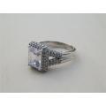 Fabulous solid sterling silver cubic ring - weight 6 g.