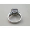 Fabulous solid sterling silver cubic ring - weight 6 g.