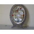 Marvelous Antique Silver Framed `For the one I love` Plaque