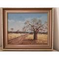 Vintage framed landscape painting