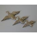 Vintage brass flying ducks