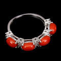 Stunning Solid Sterling Silver Natural Coral Ring