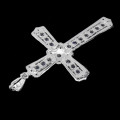 Magnificent Solid Sterling Silver Natural Tanzanite Cross Pendant