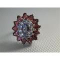 Stunning Solid 925 Silver Garnet Ring 14k White Gold Plate Ensure no Tarnish or Colour Change