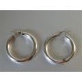 Stunning Solid Silver Tube Hoop Earrings - weight 9.50 g