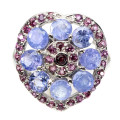 Fabulous Solid Sterling Silver Natural 2.32 ct Tanzanite Ring - weight 4.6 g