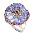 Fabulous Solid Sterling Silver Natural 2.32 ct Tanzanite Ring - weight 4.6 g