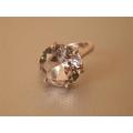 Exquisite Solid Sterling Silver 9 ct White Topaz Ring - weight 7.5 g.
