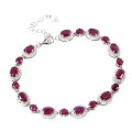 Natural 9.15ct Blood Red Ruby Bracelet, Solid 925 Sterling 14 ct White Gold over - weight 11.38 g