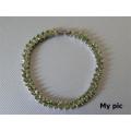 Earth Mined 11 ct Peridot Bracelet in Solid 925 Silver, 14 ct White Gold - weight 18.38 g.