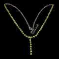 Magnificent Solid Sterling Silver Natural 10 ct Peridot Necklace - weight 17.07 g