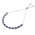 Smashing 4.8 ct Natural Blue Sapphire Solid Sterling Silver Bracelet - weight 8.44 g