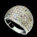 Spectacular 4 ct Natural Sapphire Solid Sterling Silver Ring - weight 9.62 g