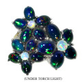 Smashing 7 ct Natural Black Opal Solid Sterling Silver Ring - weight 7.62 g