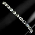 Alluring 9 ct Natural Aquamarine Solid Sterling Silver Bracelet - weight 10.96 g