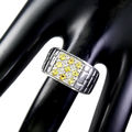 Handsome Natural Sapphire Solid Sterling Silver Men`s Ring - weight 8.44 g