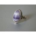 Vintage Sterling Silver Amethyst Ring - weight 4.5 g