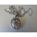 Vintage Sterling Silver Box Locket Pendant and Chain - weight 9.9 g