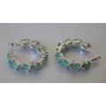 Exquisite Sterling Silver Emerald Earrings - weight 6.6 g