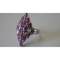 Awesome Sterling Silver Cluster Ring - weight 6.4 g