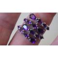 Spectacular Sterling Silver Amethyst Ring - weight 6.2 g