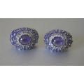 Charming Sterling Silver Tanzanite Earrings - weight 14.23 g