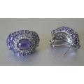 Charming Sterling Silver Tanzanite Earrings - weight 14.23 g