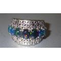 Exquisite Sterling Silver Opal Ring - weight 8.7 g