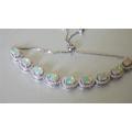 Exquisite Sterling Silver Opal Bracelet - weight 11.1 g