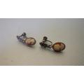 Charming Antique Silver Cameo Earrings - weight 6.2 g