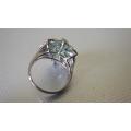 Sparkling Sterling Silver Emerald Cluster Ring