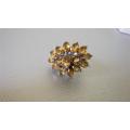 Spectacular Sterling Silver Citrine Cluster Ring