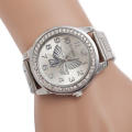 Fashion Stainless Steel Crystal Butterfly Analog Womens Watch