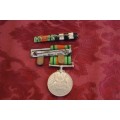 WW2 Defence medal...Unnamed with Ribbon bars and St.Johns Bar 40 year service