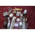 Lot of Mixed watches..Cases...straps.... Spares /Repairs Steampunk Jewelery