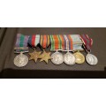 Miniature medal set with Korea, Palestine and WW2 medals
