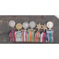 Miniature medal set with Korea, Palestine and WW2 medals