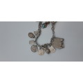 Charm Bracelet 92.5 silver with  17 charms