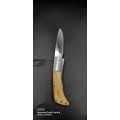 Hasnd made Andre Schoeman folder pocket knife with hisa unique Bolster lock