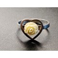Vintage ladies ring sterling silver with carved rose No Box!