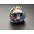 Large mens buffalo ring sterling silver 19mm inside diameter 23.5 grams