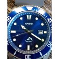 Casio 2784 MDV 106 Quartz Wrist watch 44mm ex crown WORKING