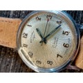 Rotary wrist watch manual wind starburst texture dial 35mm ex crown WORKING