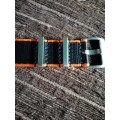 Seatbelt nato wrist watch strap black and orange 22mm