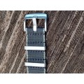 Seatbelt nato wrist watch strap black and grey 22mm