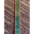 Seatbelt nato wrist watch strap green with red 20mm