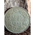 1963 Swiss 2 Franc