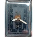 Cyma tank wrist watch manual wind circa 1930`s stainless steel case WORKING